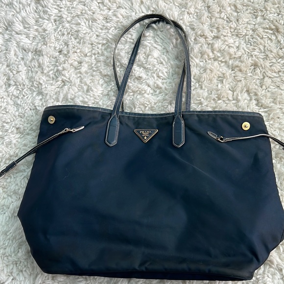 Authentic PRADA Tote Navy Bag - Picture 1 of 14